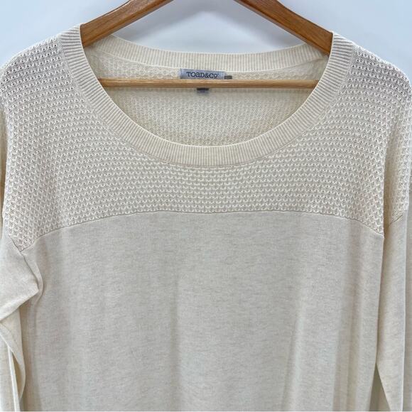 Toad&Co Merino Wool Gypsy Crewneck Sweater Cream Lightweight Organic Size Med - Picture 3 of 11